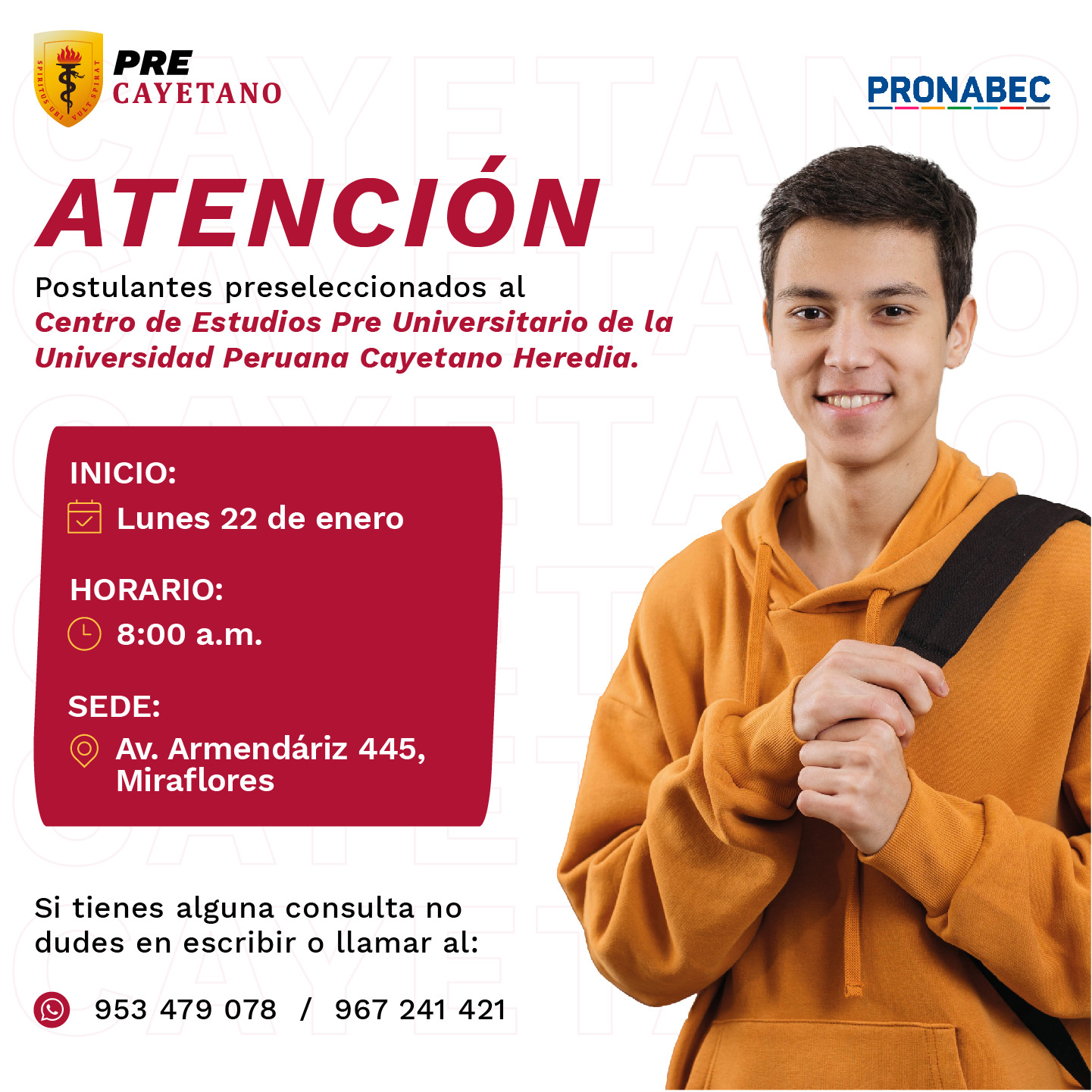 POSTULANTES PRESELECCIONADOS BECAS ESPECIALES INICIAN SU PREPARACIÓN